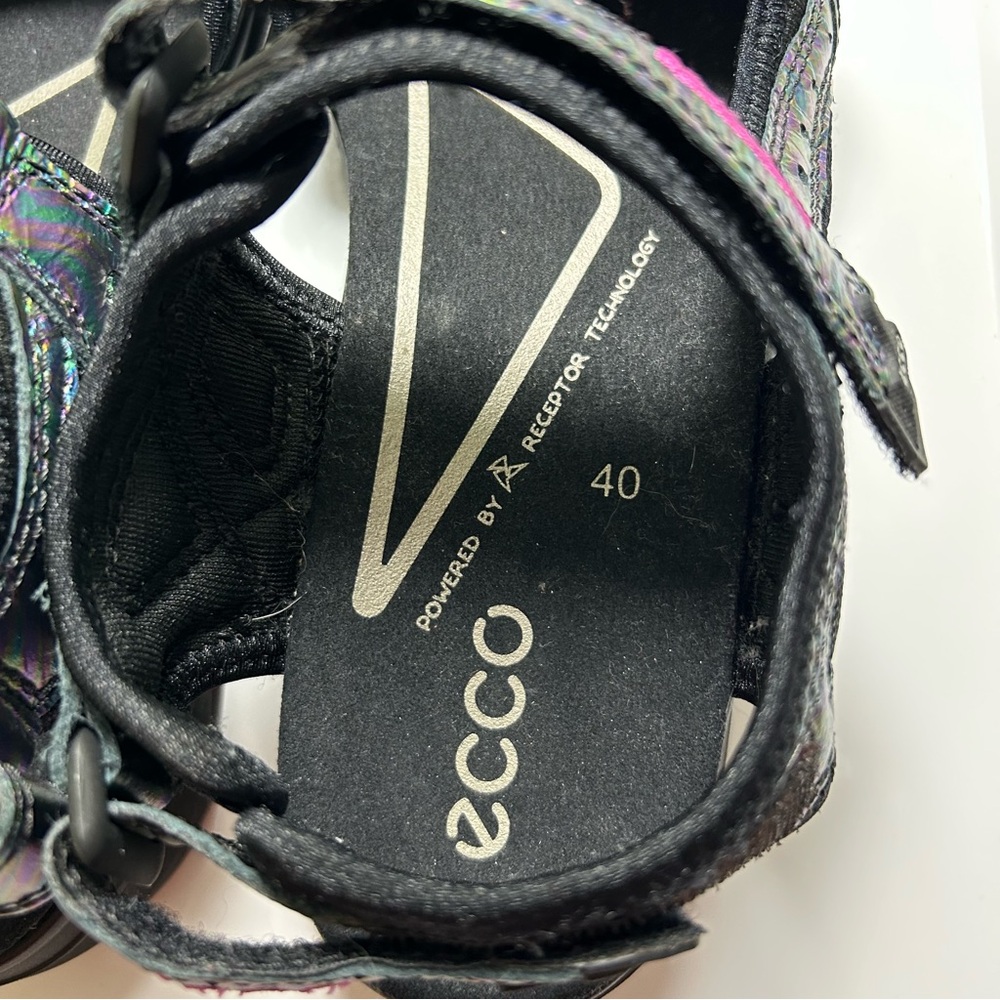 ecco Yucatán Sandals Women’s EU 40 US 9/9.5 Black Multi Iridescent Sport Hiking - Picture 11 of 11